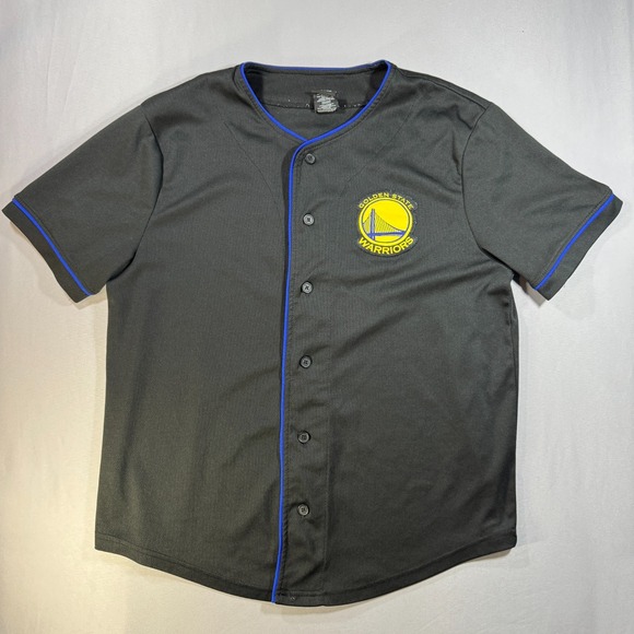 NBA Other - NBA Golden State Warriors Basketball Jersey Kids Large Black Blue 46 Button Up